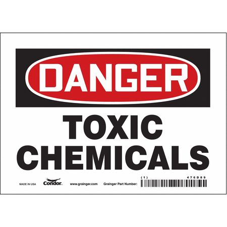 Chemical Sign,7" W,5" H,0.004" Thickness