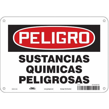 Chemical Sign,10"w,7" H,0.055" Thickness