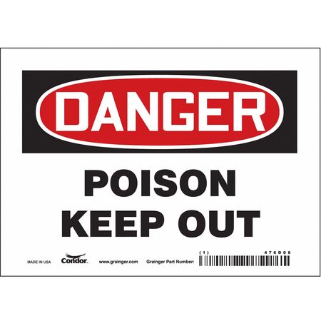 Chemical Sign,7" W,5" H,0.004" Thickness