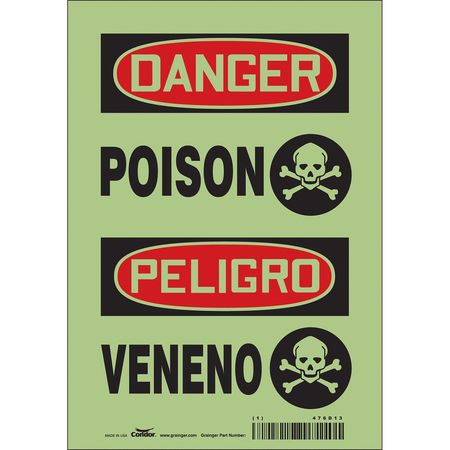 Chemical Sign,7"w,10" H,0.010" Thickness