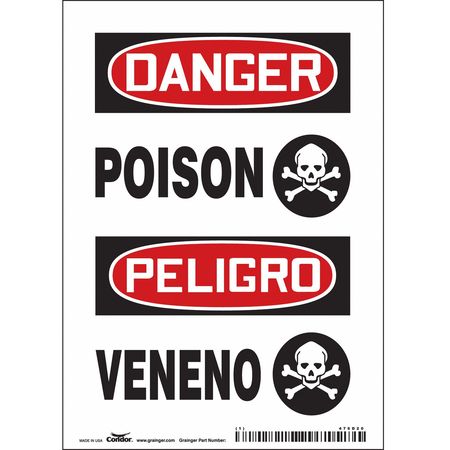 Chemical Sign,5" W,7" H,0.004" Thickness