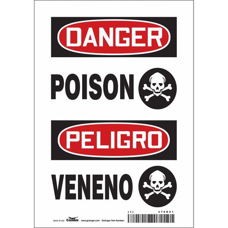 Chemical Sign,7"w,10" H,0.004" Thickness