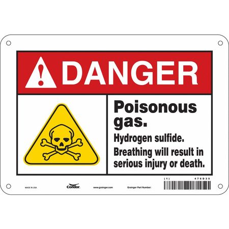 Chemical Sign,10"w,7" H,0.055" Thickness