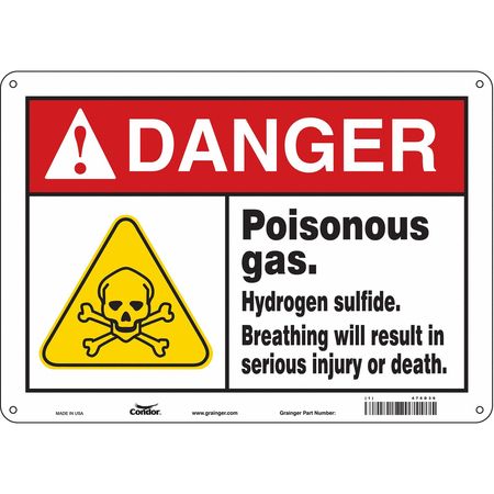 Chemical Sign,14" W,10" H,0.055" Thick (