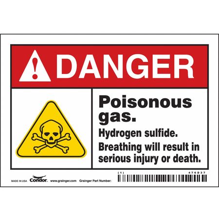 Chemical Sign,5" W,3-1/2" H,0.004" Thick