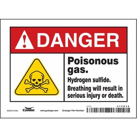 Chemical Sign,7" W,5" H,0.004" Thickness