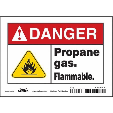 Chemical Sign,7" W,5" H,0.004" Thickness