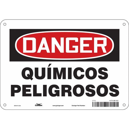 Chemical Sign,10"w,7" H,0.055" Thickness