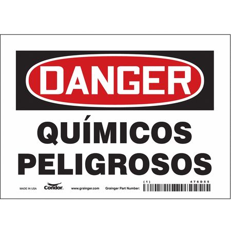 Chemical Sign,7" W,5" H,0.004" Thickness