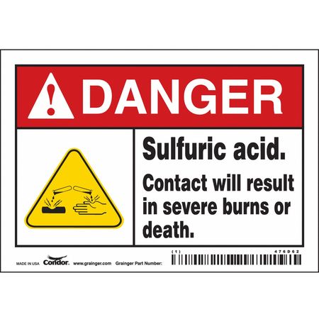 Chemical Sign,5" W,3-1/2" H,0.004" Thick