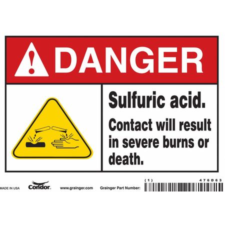 Chemical Sign,7" W,5" H,0.004" Thickness