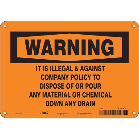 Chemical Sign,10"w,7" H,0.055" Thickness