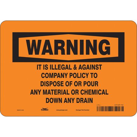 Chemical Sign,10"w,7" H,0.004" Thickness