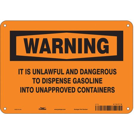 Chemical Sign,10"w,7" H,0.055" Thickness