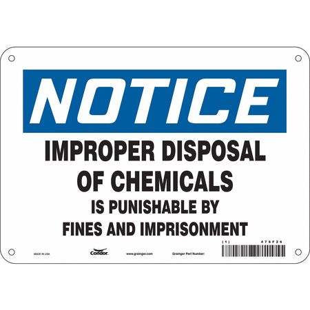 Chemical Sign,10"w,7" H,0.055" Thickness