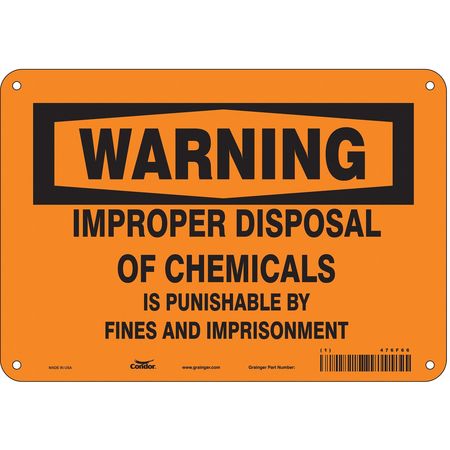 Chemical Sign,10"w,7" H,0.055" Thickness