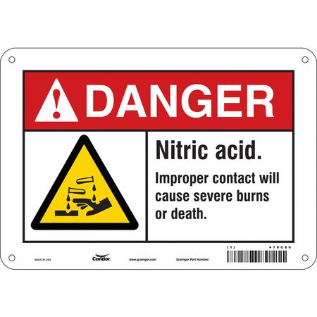 Chemical Sign,10"w,7" H,0.055" Thickness