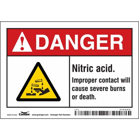 Chemical Sign,5" W,3-1/2" H,0.004" Thick