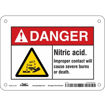 Chemical Sign,7" W,5" H,0.004" Thickness