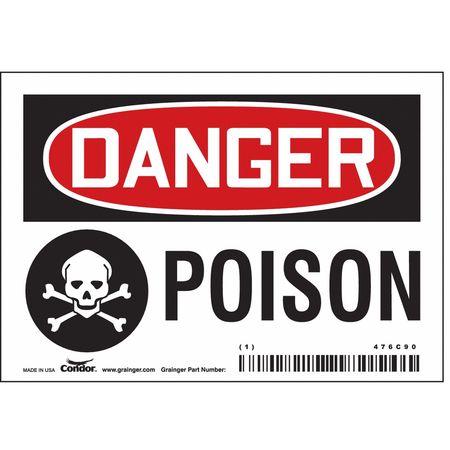 Chemical Sign,5" W,3-1/2" H,0.004" Thick