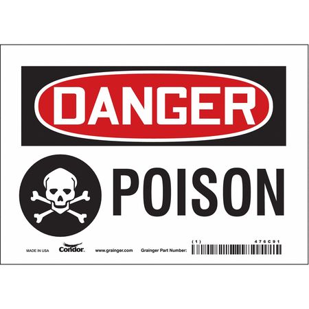 Chemical Sign,7" W,5" H,0.004" Thickness