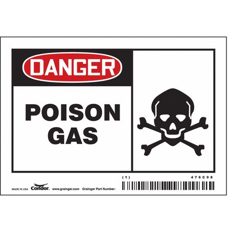 Chemical Sign,5" W,3-1/2" H,0.004" Thick