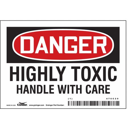 Chemical Sign,5" W,3-1/2" H,0.004" Thick