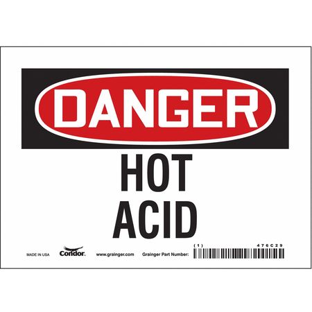 Chemical Sign,7" W,5" H,0.004" Thickness