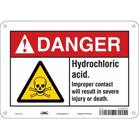 Chemical Sign,10"w,7" H,0.055" Thickness