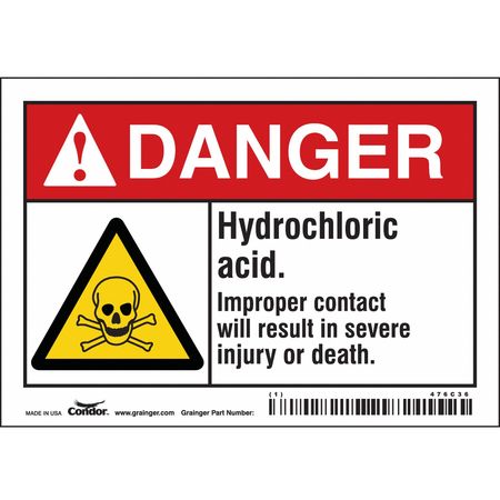 Chemical Sign,5" W,3-1/2" H,0.004" Thick