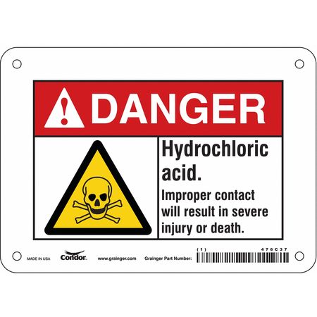 Chemical Sign,7" W,5" H,0.004" Thickness