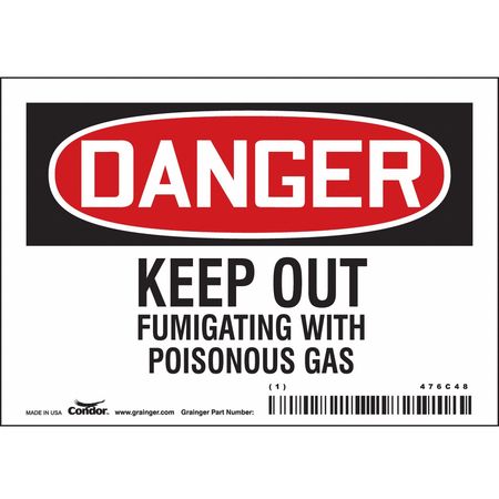 Chemical Sign,5" W,3-1/2" H,0.004" Thick