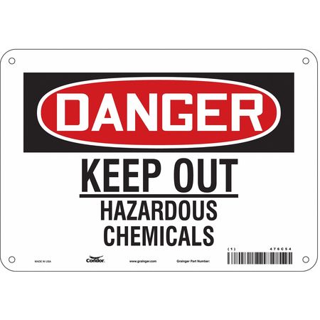 Chemical Sign,10"w,7" H,0.055" Thickness