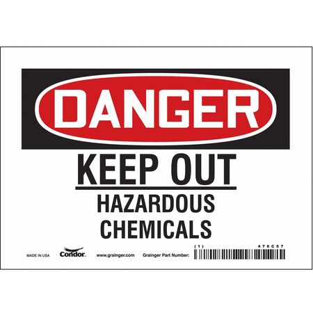 Chemical Sign,7" W,5" H,0.004" Thickness