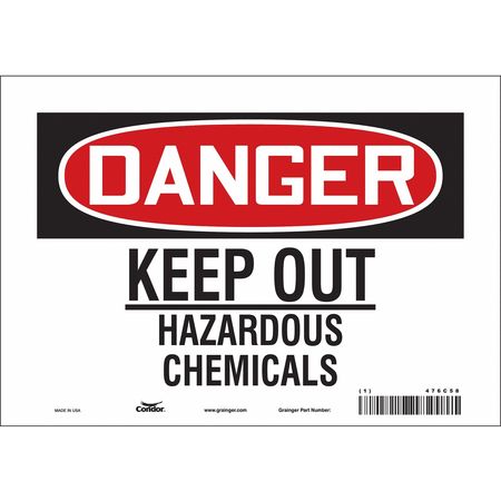 Chemical Sign,10"w,7" H,0.004" Thickness