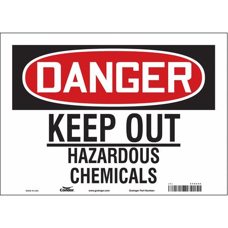 Chemical Sign,14" W,10" H,0.004" Thick (