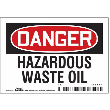 Chemical Sign,5" W,3-1/2" H,0.004" Thick