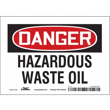 Chemical Sign,7" W,5" H,0.004" Thickness