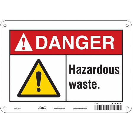 Chemical Sign,10"w,7" H,0.055" Thickness