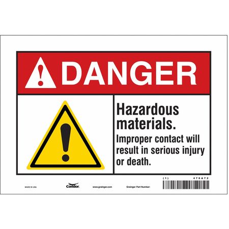 Chemical Sign,10"w,7" H,0.004" Thickness