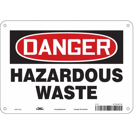 Chemical Sign,10"w,7" H,0.055" Thickness