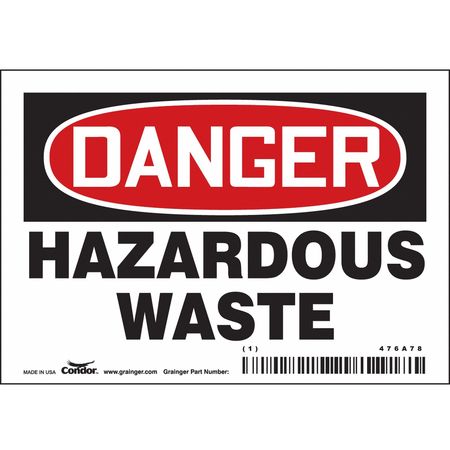 Chemical Sign,5" W,3-1/2" H,0.004" Thick