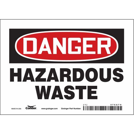 Chemical Sign,7" W,5" H,0.004" Thickness