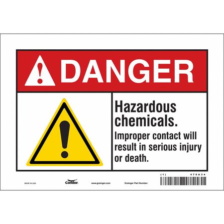 Chemical Sign,10"w,7" H,0.004" Thickness