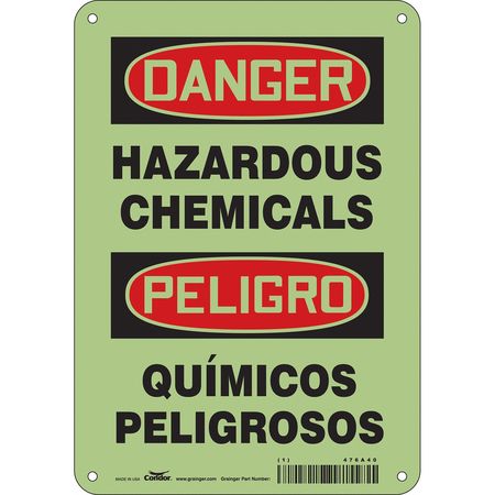 Chemical Sign,7"w,10" H,0.010" Thickness