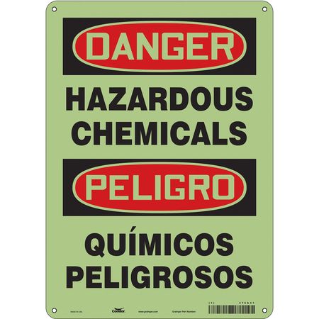 Chemical Sign,10" W,14" H,0.010" Thick (