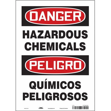 Chemical Sign,10" W,14" H,0.004" Thick (