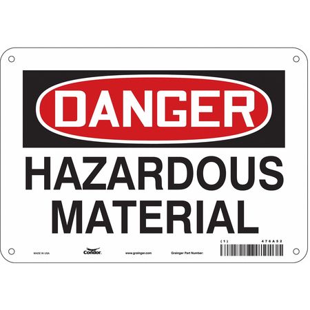 Chemical Sign,10"w,7" H,0.055" Thickness