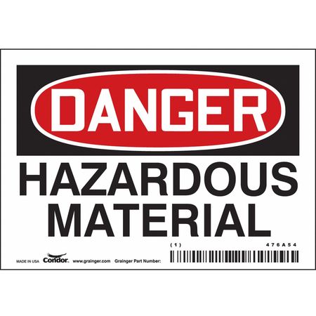 Chemical Sign,5" W,3-1/2" H,0.004" Thick