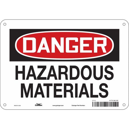 Chemical Sign,10"w,7" H,0.055" Thickness